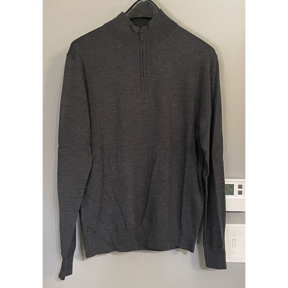 Untuckit Sweater Extra Fine Merino Wool‎ Quarter Zip Pullover Classic Mens M - Picture 1 of 10